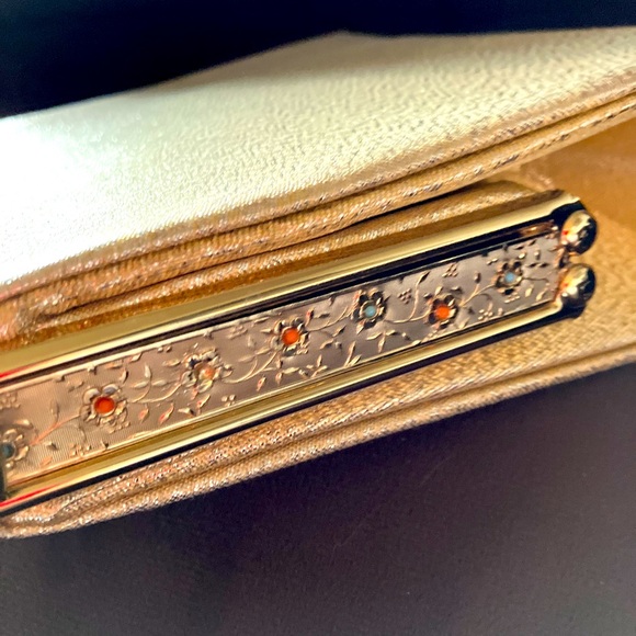 “AFTER FIVE SPOTLIGHT EXCLUSIVE” FORMAL EVENING BAG GOLD WITH JEWELS - NEW - Picture 1 of 5